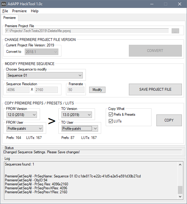 how to convert premiere project