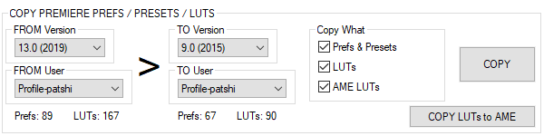 Copy Premiere LUTs to Adobe Media Encoder LUT folder
